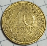 Франция 10 сентим 1965, фото №2