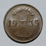 Германия - 1 Reichspfennig 1935 D, фото №2