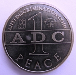 Нидерланды, набор*2 шт 1 peace 1993 нидерл+англ "ADM - анти-дискриминационная монета", фото №5