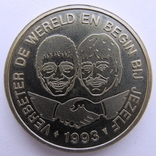 Нидерланды, набор*2 шт 1 peace 1993 нидерл+англ "ADM - анти-дискриминационная монета", фото №6
