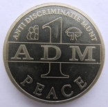 Нидерланды, набор*2 шт 1 peace 1993 нидерл+англ "ADM - анти-дискриминационная монета", фото №7