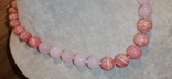 Набор из родохрозита и розового кварца бусы и браслет, фото №3