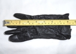 Рукавиці жіночі шкіряні чорні розмір S /M, фото №8