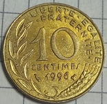 Франция 10 сентим 1996, фото №2