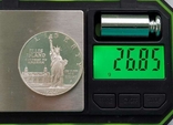 Серебряный 1 доллар 1986 г, США (26,85 г.; 0.900), 100 лет Статуе Свободы, фото №5