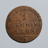 Пруссия - 1 Pfennig 1821 A, фото №2