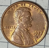 США 1 цент 1977 D, фото №2
