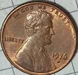 США 1 цент 1976 D, фото №2