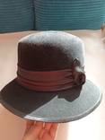 Стиль Модерн стильная красивая шляпа женская кроличий пух черная, фото №7