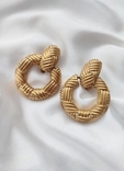 Красиві вінтажні золотисті сережки-кліпси в стилі YVES SAINT-LAURENT , 1980х роки, photo number 2