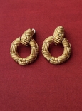 Красиві вінтажні золотисті сережки-кліпси в стилі YVES SAINT-LAURENT , 1980х роки, numer zdjęcia 3