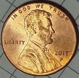 США 1 цент 2017 Р, фото №2