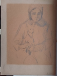 1977 р. Павлюк А.Г. Дівчинка з песиком папір олівець 40.5Х30 см, фото №7