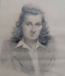 1976 р. Павлюк А.Г. Жіночий портрет(Женя Шейхет) папір на картоні олівець 50Х40 см, фото №9