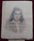 1976 р. Павлюк А.Г. Жіночий портрет(Женя Шейхет) папір на картоні олівець 50Х40 см, фото №2