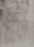 1942 р. Павлюк А.Г. Жіночий портрет (Анохіна,Семипалатинськ) папір олівець 42Х29 см, фото №4