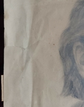 1942 р. Павлюк А.Г. Жіночий портрет (Анохіна,Семипалатинськ) папір олівець 42Х29 см, фото №5