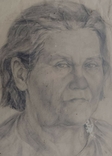 1942 р. Павлюк А.Г. Жіночий портрет (Анохіна,Семипалатинськ) папір олівець 42Х29 см, фото №8