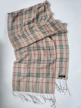 Трендовий бежевий шарф в клітку Burberry london , made in Nenal, photo number 5
