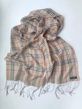 Трендовий бежевий шарф в клітку Burberry london , made in Nenal, photo number 6