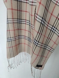 Трендовий бежевий шарф в клітку Burberry london , made in Nenal, photo number 7