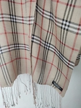 Трендовий бежевий шарф в клітку Burberry london , made in Nenal, фото №2