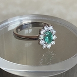 Золотий перстень з смарагдом та діамантами, фото №3