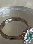 Золотий перстень з смарагдом та діамантами, фото №6