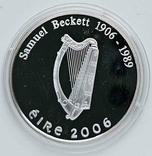 10 евро Ирландия 2006 серебро 100 лет со дня рождения Сэмюэля Беккета, фото №2