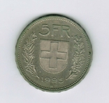 Швейцария 5 франков 1995, фото №3