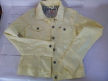 Жіноча джинсова літня куртка, колір лимона., фото №3