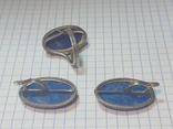 Серьги и кольцо серебро лазурит, фото №7