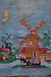 Староукраїнська вишита картина «Нічний млин». Коноплі. Вишивка хрестиком. Розмір: 62х41 см, фото №5
