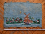 Староукраїнська вишита картина «Нічний млин». Коноплі. Вишивка хрестиком. Розмір: 62х41 см, фото №11