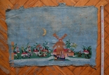 Староукраїнська вишита картина «Нічний млин». Коноплі. Вишивка хрестиком. Розмір: 62х41 см, фото №12