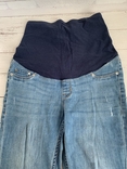 Джинсові штани з трикотажним поясом для вагітних, розмір S або М, фото №2