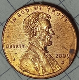 США 1 цент 2009 D, фото №2