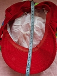 Красная вельветовая кепка клоуна с знаками, значки карнавал 2015 Kinderfasching, фото №12