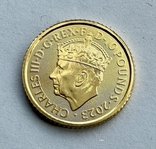 10 фунтов 2023 год Англия, золото 3,11 грамм 999,9, фото №2