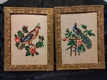 Парные вышивки на холсте (крестиком) "Птички". 1937 год, фото №2
