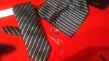 Набір галстук хустинка запонки шпилька, фото №7