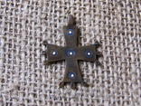 Крестик Византийского образца мал. с эмалью, фото №2