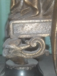 Часы старинные каминные интерьерные Жозефина шпиатр бронза камень механика 41х50х17,5 см, фото №4
