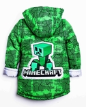 Дитяча куртка жилетка з світловідбиваючими елементами MineCraft зелена 128 ріст 1062b128, numer zdjęcia 3