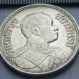 1 бат, Королевство Сиам, 1915 год, король Рама VI, серебро 0.900, 14.85 грамма, фото №2