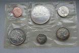 Годовой набор 1965 г. Канада, в банковской запайке, 4 монеты - серебро, фото №6