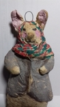 Ватная елочная игрушка Крольчиха или Мышь в шубке и шали, фото №4