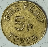 Жетон BELL FRUIT 5p token, фото №2