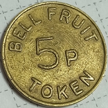 Жетон BELL FRUIT 5p token, фото №3