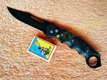 Нож складной выкидной Морской конек на кнопке с клипсой 23.5 см, фото №2